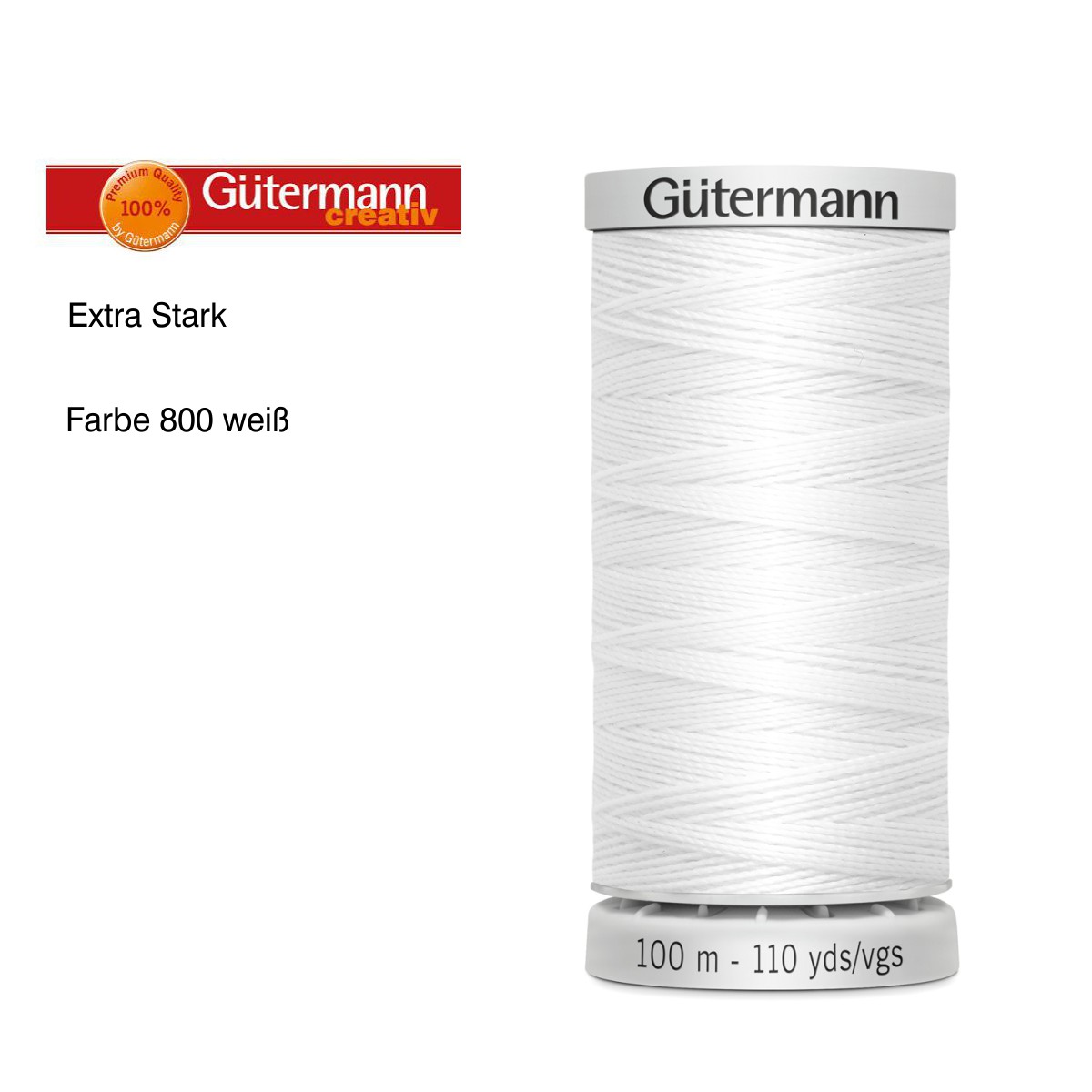 Gütermann Extra-Stark Nähgarn M782 Farbe 800 weiß
