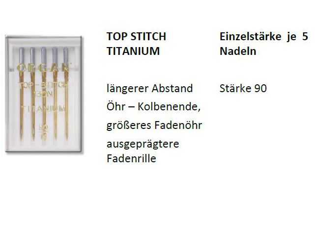 Organ Nähmaschinennadeln 130N Titanium Stärke 100 5 er Box